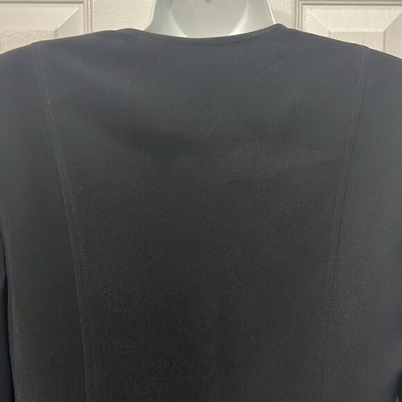 Wayne Clark Black Lined Half Zip Blazer Size 10 - Picture 8 of 12